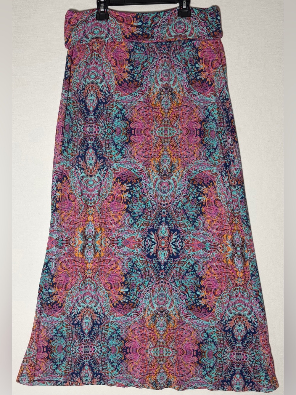Cynthia Rowley Vibrant Abstract Paisley Maxi Skirt Womens XL Boho Festival Artsy